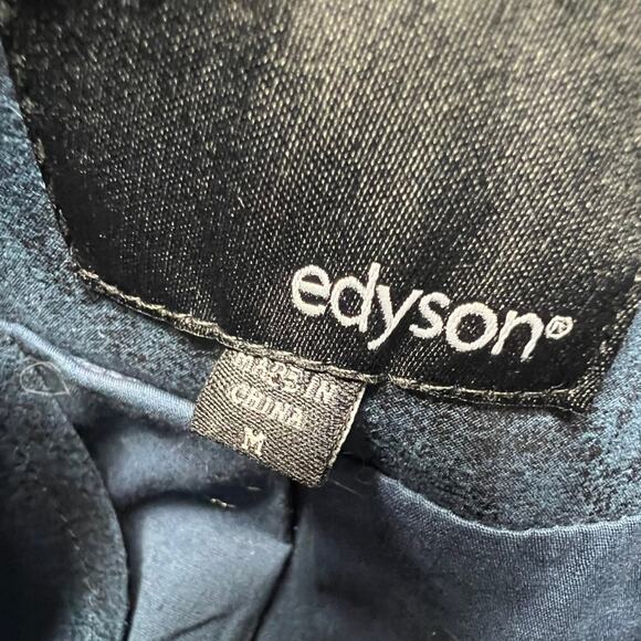 Edyson Blue Suede Jacket Overlay – Soft Faux Suede, Size Medium - Picture 5 of 11